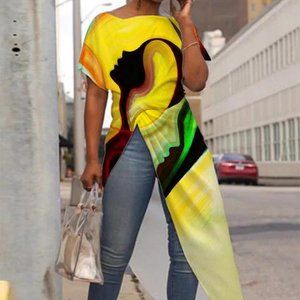 Yellow Short Sleeve Casual Shirts & Tops